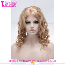 Qingdao high quality unprocessed loose wave virgin brazilian hair lace front wig